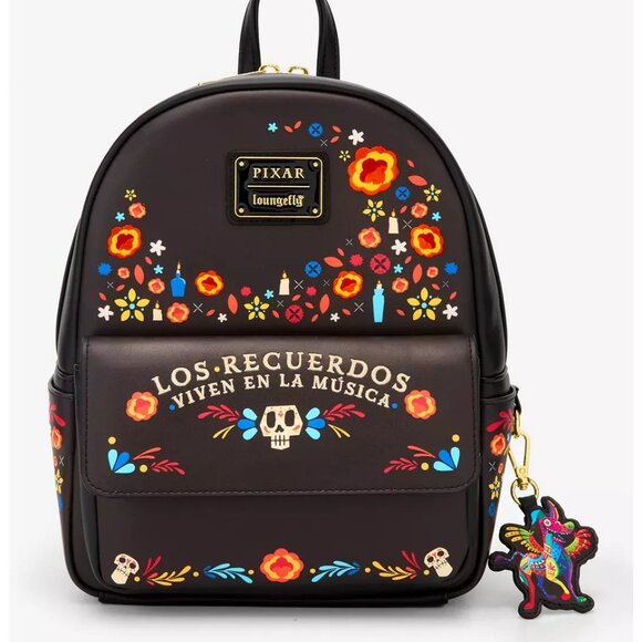 Loungefly - Pixar's Coco Floral Mini Backpack (10th Anniversary Edition) - NEW - Picture 1 of 4